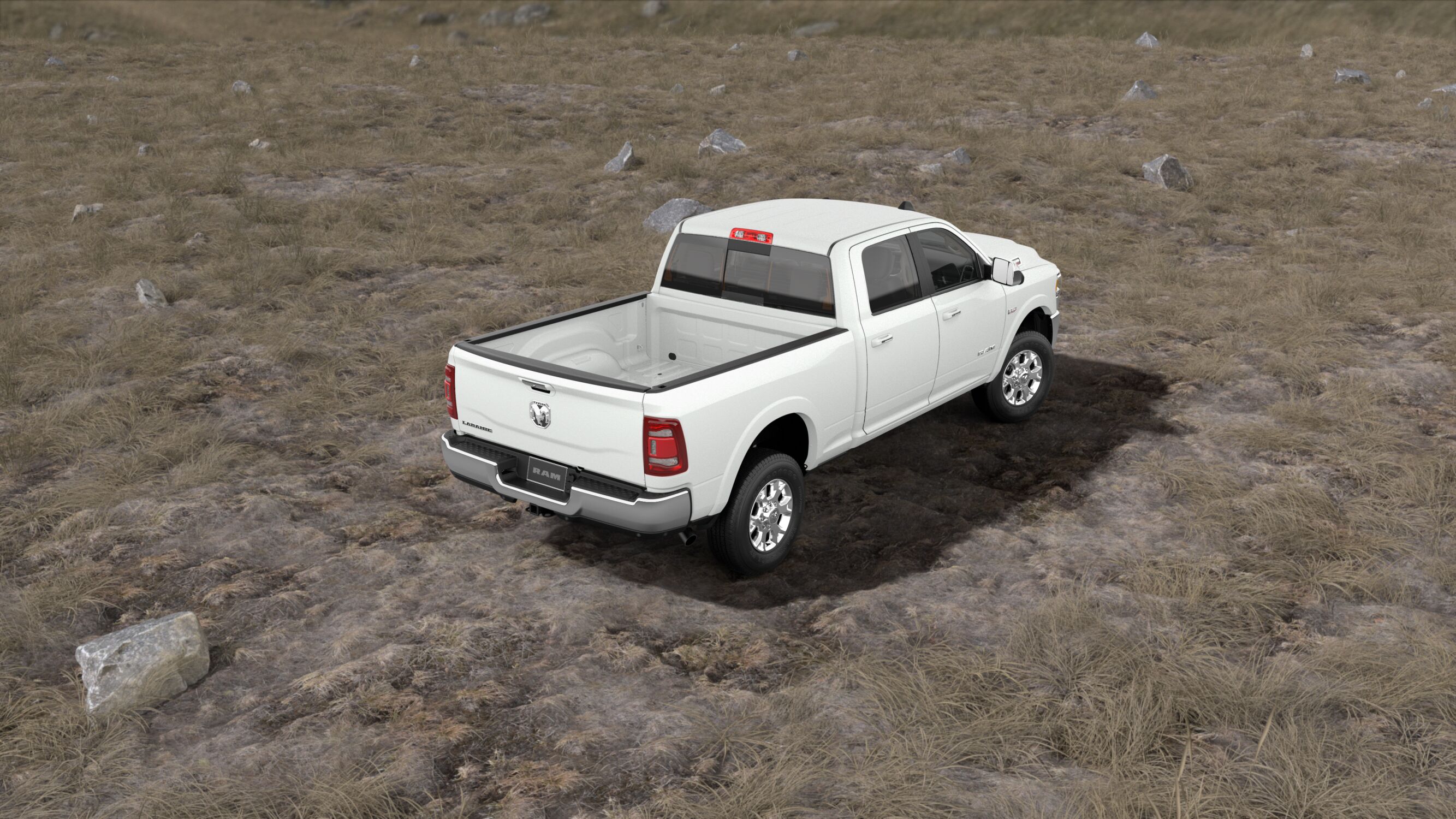 2019 Ram 3500 Laramie White Exterior Back Picture